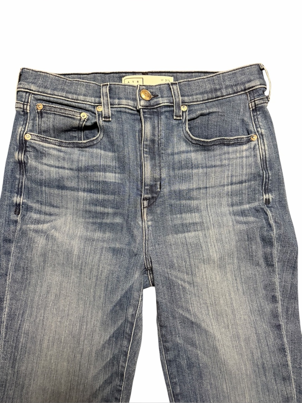 AYR The Bomb Pop High Rise Cropped Straight Leg Jean Size 31 Long/Tall - Picture 2 of 7